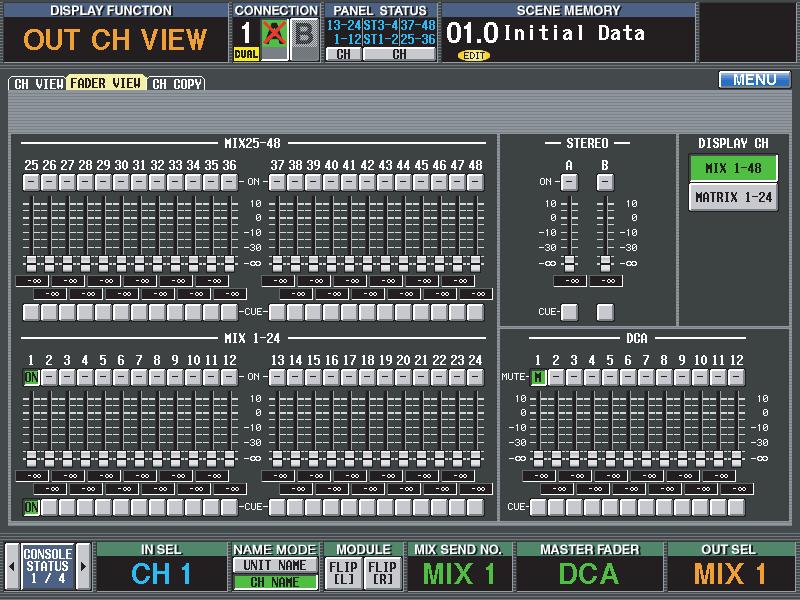 Changes and additions of screens New FADER VIEW screen The FADER VIEW screen has been added to the IN CH View function and OUT CH View function.