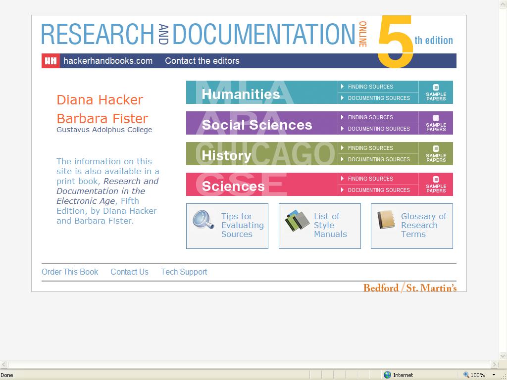 Diana Hacker s Research and Documentation
