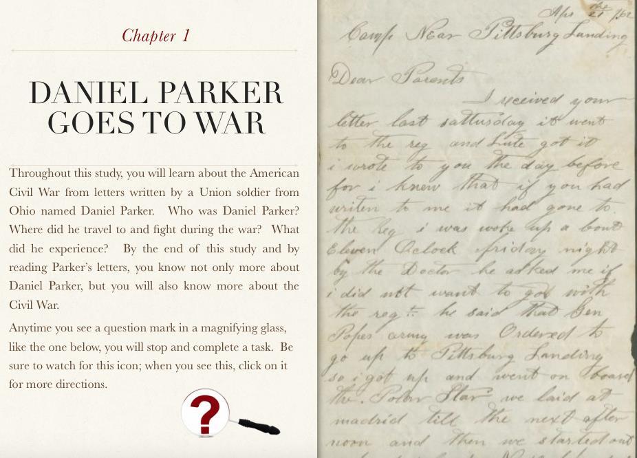 Inspiration: Civil War Letters ibook Created by a high school teacher using a