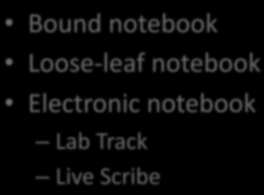 Types of Notebooks Bound notebook Loose leaf