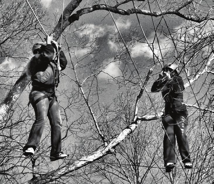 The Georgia State University Ropes Challenge Course is designed to promote trust and team work among participants.