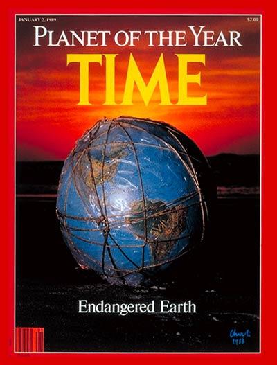 Figure 12. Christo, Wrapped Globe, 1989, in Time Magazine, cover page.