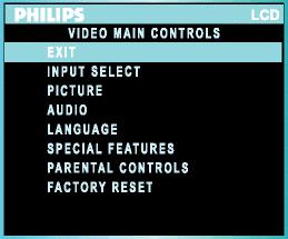 6.3 AUDIO/VIDEO MODE Menu Name and Sub-menus Description Exit from this menu.