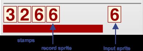 The forever block in the setup script makes the record sprite always display the same number as the input sprite.