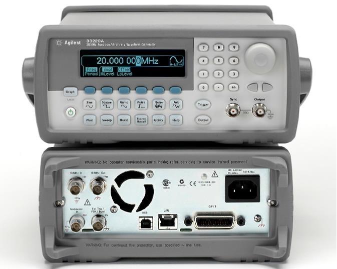 Aleweidat 5 II. Equipment The function generator used was an Agilent 33220A. It is capable of square waves, pulses, and custom waveforms.