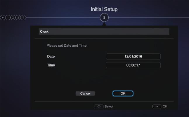 The first time you switch the set on, the Initial Setup wizard opens, which guides you through the initial setup process. Step 1: Environment Setup 1.