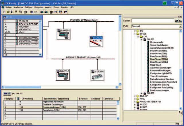 The parameters are displayed in an easy-to-understand and graphical form. The CML 700i in the PROFIBUS / PROFINET world.