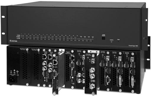 fiber optics & twisted pair 1600 Modular Power enclosure for fiber optic and twisted Pair extenders A Accommodates up to 16 single-slot or eight double-slot multi-function boards A Modular,