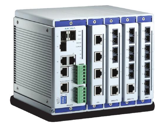 A P P R O V E D Industrial Ethernet Solutions EDS-608/611/616/619 Series 8, 8+3G, 16, 16+3G-port compact modular managed Ethernet switches Up to 19 optical fiber connections in a compact switch