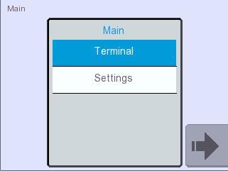 Select "Terminal" to set the ergometer in terminal