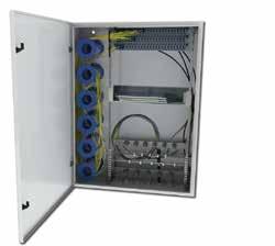 Integrated splice cabinet NC-360 NC-350 Splice cabinets for outdoor use, NC-300 product family For fibre quantities 48 480 pcs Can be supplied with patch panels and splitter modules Products: NC-300