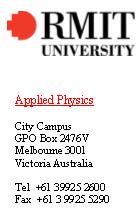 22/5/2007 Statement Number RMIT University, Department of Applied Physics, GPO Box 2476V Melbourne, Victoria 3001 Australia Attn: Ingmar Quist Polyphen Level 12, 45 William Street Melbourne, Victoria