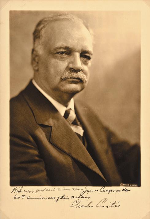 CHARLES CURTIS CHARLES CURTIS. a) Photograph Signed Charles Curtis, 2.5 x.75 signature, overall 7.5 x 10.