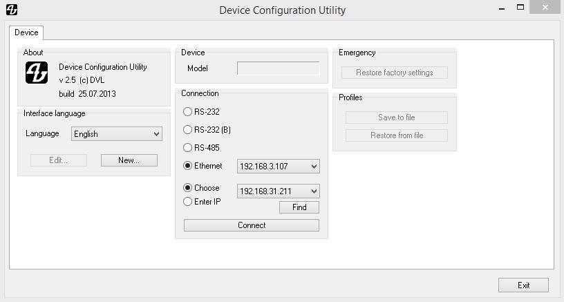 Select Ethernet to display the Computer s IP Address. Click the Find button to find and display the SE-2800 Switcher s IP Address in the drop down list.