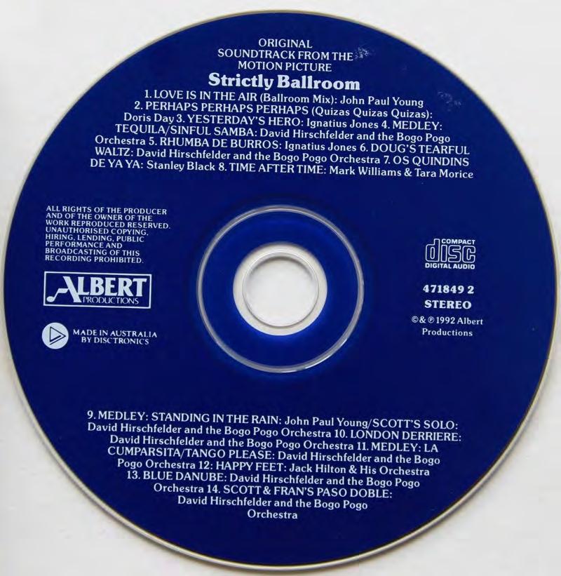CD Albert Productions 471849 2 1992 (CD CBS (USA) 53079) Composer David Hirschfelder.