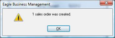 The following dialog will appear displaying the number of sales orders that are created from the periodic billing process. 7.