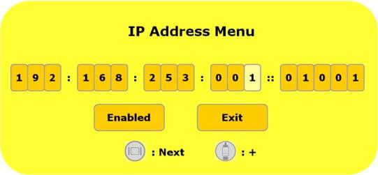 Service Menu The Service Menu allows you to set the display s IP Address or select the Color Standard to be used. Setting the Color Standard is described on the following page.