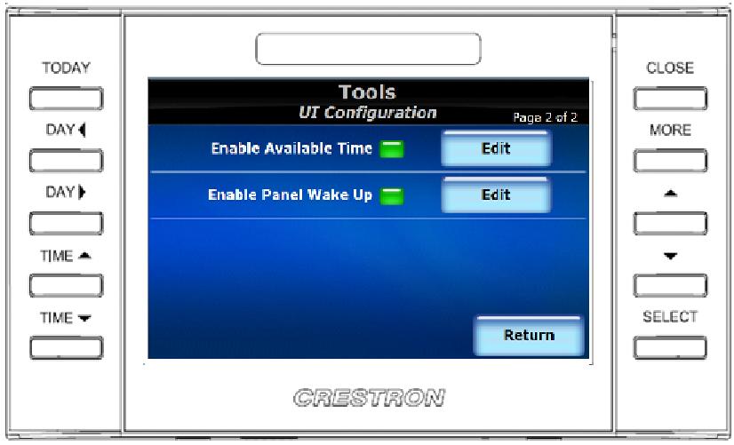 Crestron TPMC-4SM 4.3 Touch Screen UI Configuration (Page 2 of 2) Screen The following table explains the function of the touch screen s UI Configuration (Page 2 of 2) screen controls.
