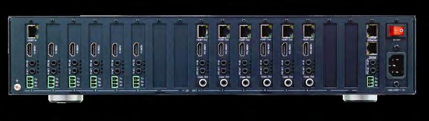 Premium A/V Matrix Series continued ORDER NO. EL-4KPM-V88-A2416 EL-4KPM-V66-A1812 COMMON FEATURES HDMI 2.0 inputs with Audio Breakout HDCP 2.