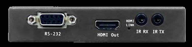 HDBaseT Extenders continued EL-4KHDBT-RX-70-E-ARC-IRS FEATURES Extends 4K UHD Video up to 70m (3840 x 2160 @30Hz 4:4:4, 4096 x 2160 @24Hz 4:4:4, and 4K @60Hz 4:2:0) Extends 1080P Video up to 100m