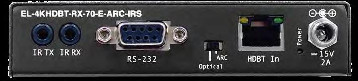 ports 1x HDBaseT RJ45 connector 1x HDMI Type A, female 1x Toslink 3x RJ-45 connector 1x DB-9 female 1x 5v 3.5mm stereo jack 1x 5v 3.