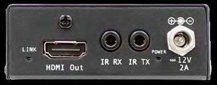 HDBaseT Extenders continued EL-4KHDBT-RX-40-IR FEATURES Extends 4K UHD Video up to 40m (3840 x 2160 @30Hz 4:4:4, 4096 x 2160 @24Hz 4:4:4, and 4K @60Hz 4:2:0) Extends 1080P Video up to 70m