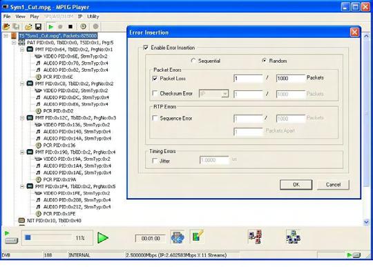 Data Sheet MPEG Player Playout (Transport Stream Generation) The Player tool provides a Transport Stream stimulus for a device under test through the ASI or IP stream interfaces.
