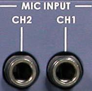 MIC CH2: A ¼ jack connector for a high impedance analog audio source, such as a microphone.