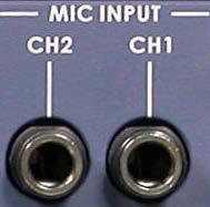 MIC CH2: A ¼ jack connector for a high impedance analog audio source, such as a microphone.