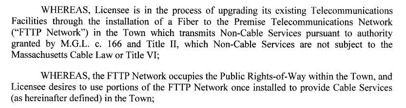 applicable to the construction, installation, maintenance or operation of the Franchisee's FTTP Network to the extent the FTTP Network is constructed, installed, maintained or operated for the
