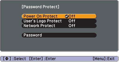 Security Functions 35 f Setting Password Protect Use the following procedure to set Password Protect. Procedure A Hold down the [Freeze] button for about five seconds.