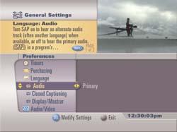 Language Support You can specify the language to be used for audio, closed captioning, and on-screen display.