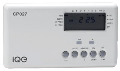 CP027 User Operating Instructions Two Channel Central Heating and Hot Water r The CP027 two channel programmer gives independent control over hot water and heating with up to 3 ON/ settings for each
