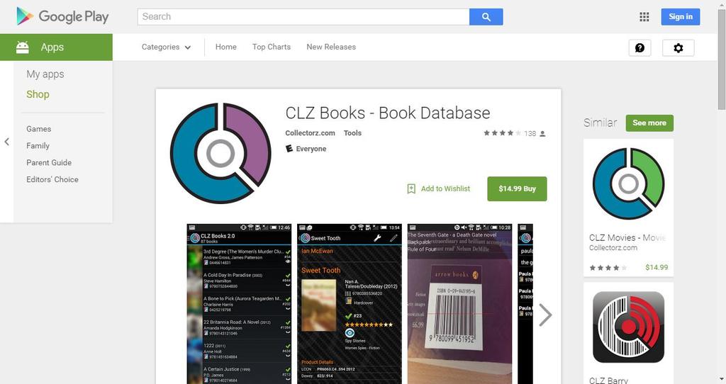 Book Collectorz Mobile Apps (Android) CLZ Books: For On-The-Go Now you