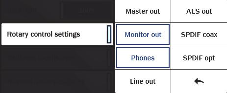 5.3.7.2.2 Rotary Control Settings This menu allows you to select which outputs can be adjusted with the Hilo rotary encoder.