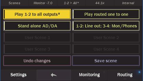 5.3.8 Scenes The Scenes page is a key element for the successful integration of the Hilo into your studio.
