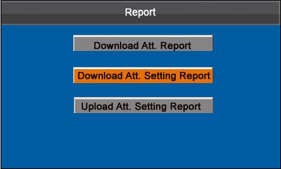 Press to select Downloading... Data download succeed! then press. Press to take out the USB disk or SD card. Open the setting "AttSettingE.xls" in the USB disk or SD card on a PC. Set the in the.