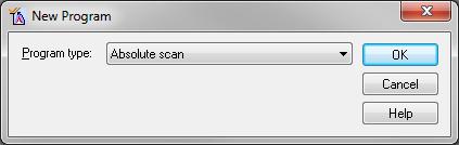 Prepare Absolute Scan window where one can specify the