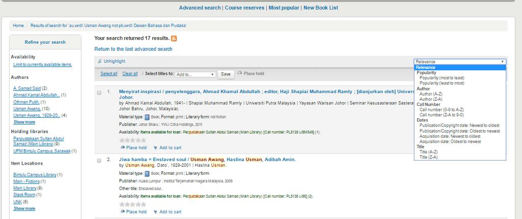 ADVANCED SEARCH Author NOT Publisher NOTE Your