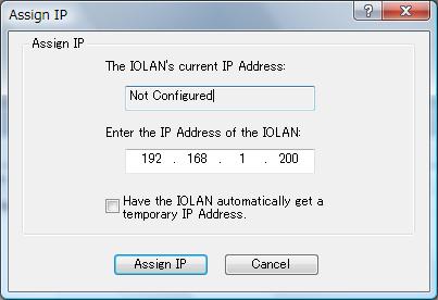 4 Enter the IP address to be assigned to the terminal server, and