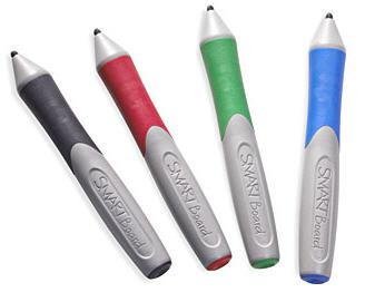 C H A P T E R 1 About your interactive whiteboard system Pens The pens have rubberized grip areas and are colored to match four colors of digital ink: black, red, green and blue.