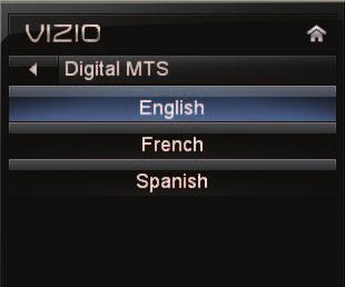 The MTS feature only works when the program being viewed is being broadcast in the language you select. To use the Analog MTS feature: 1.