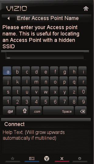 Use the Arrow buttons on the remote to highlight the Network icon and press OK. The Network Connection menu is displayed. 3. Highlight More Access Points and press OK.