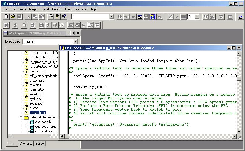 Tornado-II IDE Workspace Editor