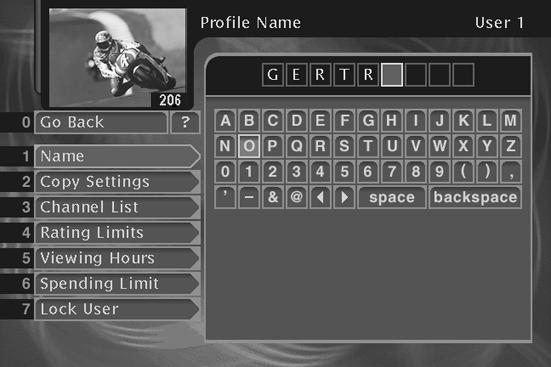 Copying Profile Settings To make creating or editing a profile easier, your digital satellite receiver gives you the ability to use the settings of a previously set profile.