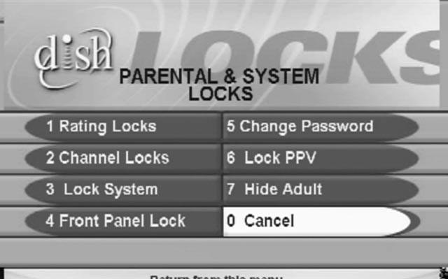 For details on setting up these lists, see page 31. PARENTAL AND SYSTEM LOCKS MENU Tip: Want to keep your kids from watching certain channels or programs?