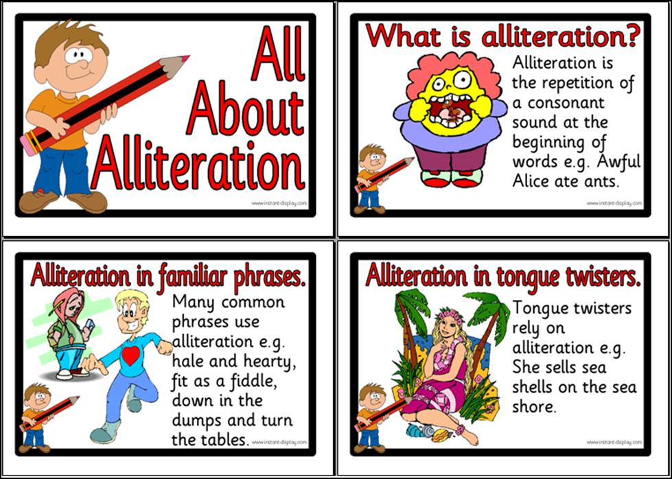 Alliteration: the repetition of