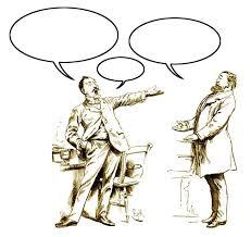 DIALOGUE LEADS: q A character or characters speaking.