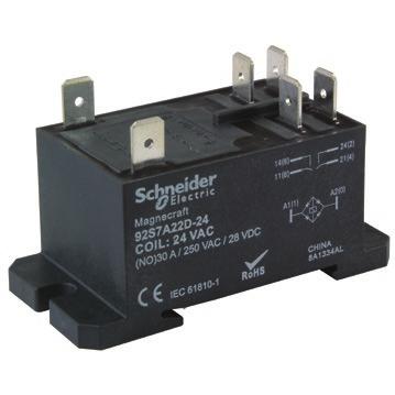 Description DPST-NO, 30 A; DPDT, 30 A (NO) / 3 A (NC) Description The series power relays offer a small package size and features Class F insulation for a maximum coil temperature of 55 C (3 F).