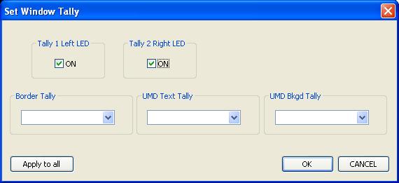 5.5.6 Tally Default: Tally LEDs are off Figure 5.